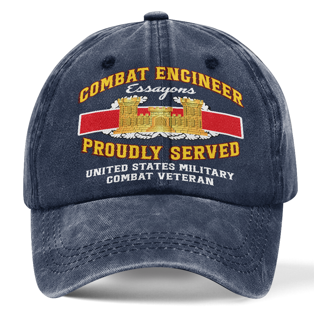 Personalizable Combat Engineer Washed Cap