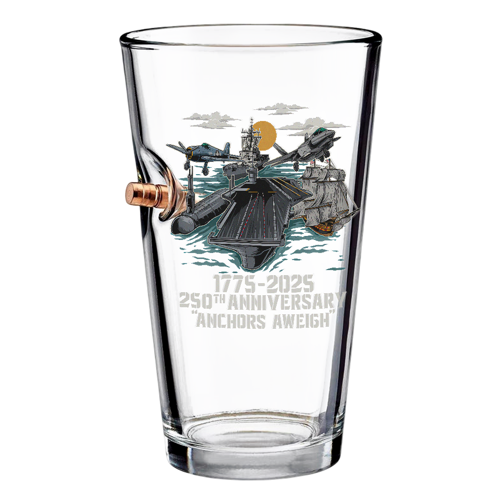 Navy 250th Anniversary Bullet Pint Glass
