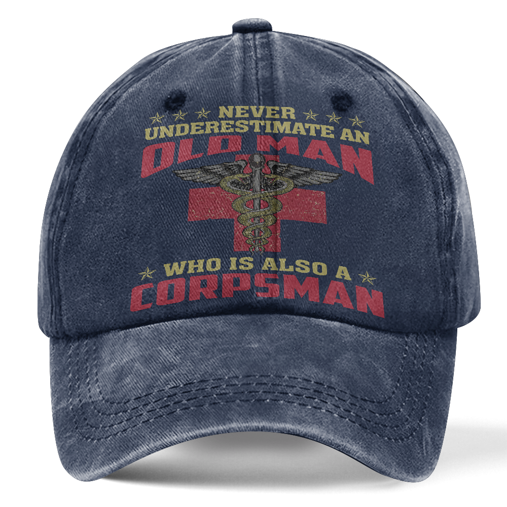 Personalizable Navy Corpsman Washed Cap