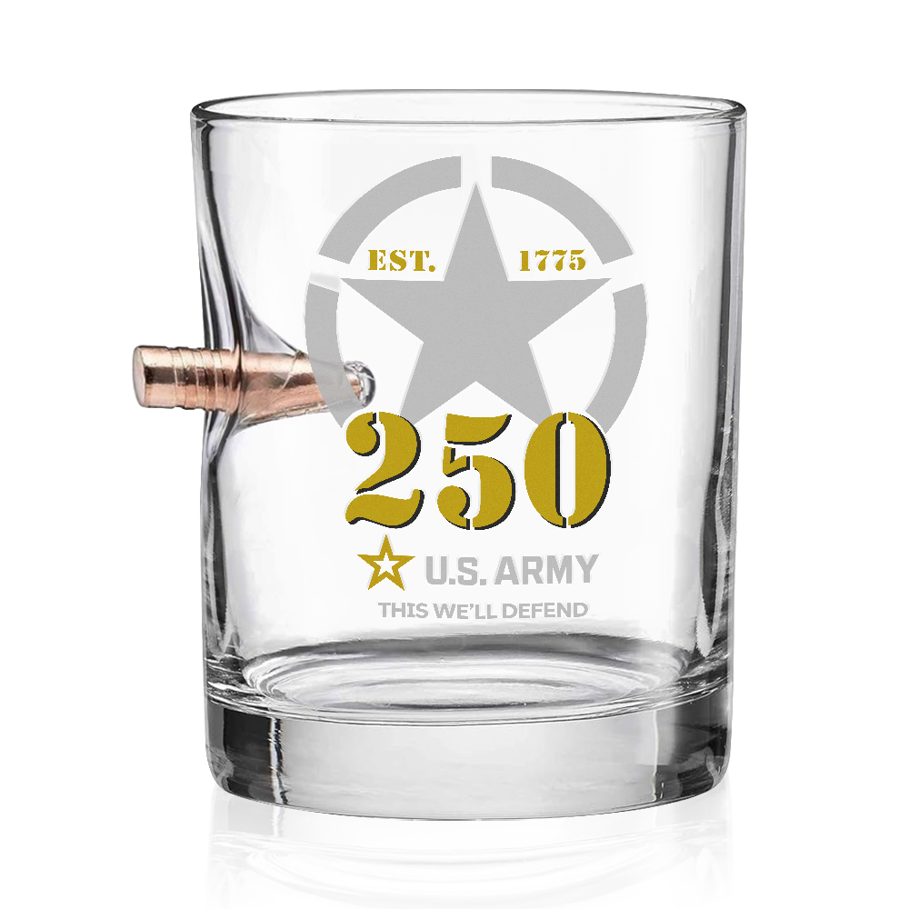 Army 250th Anniversary Bullet Whiskey Glass