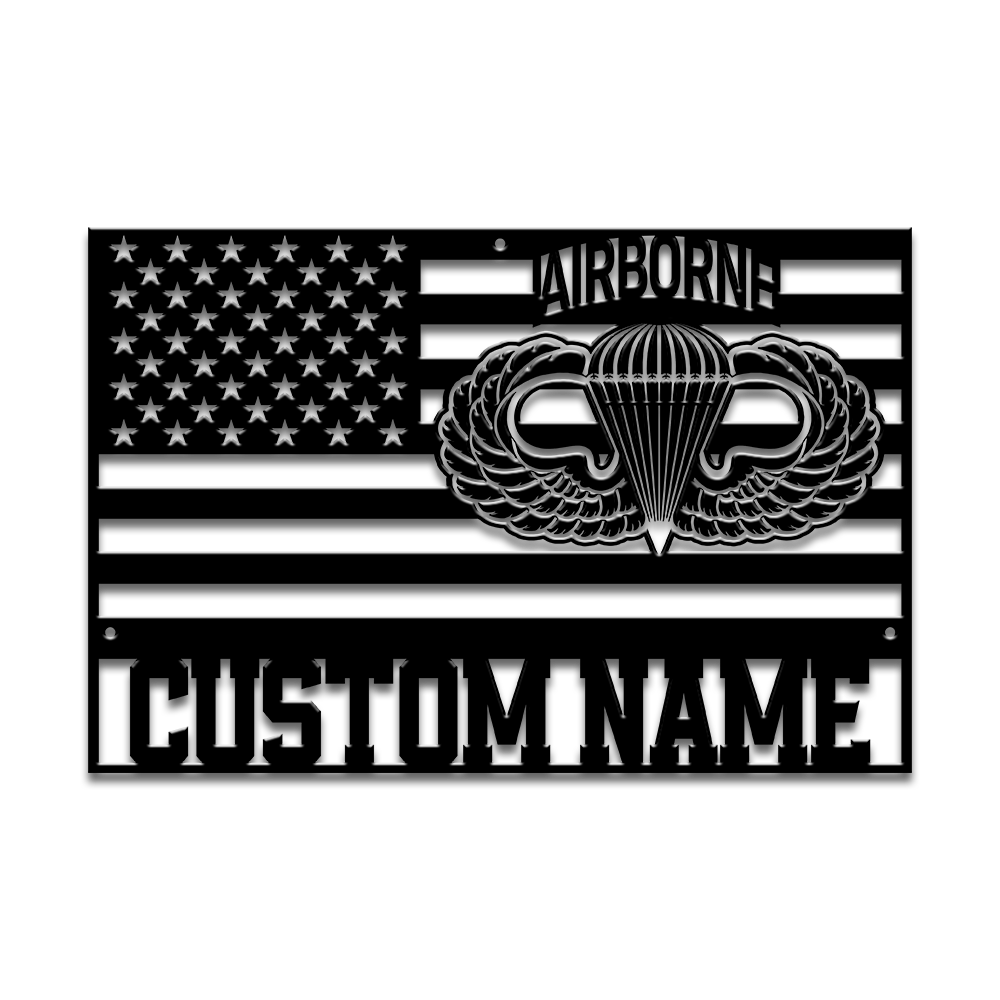 Personalized Airborne Metal Sign Wall Art