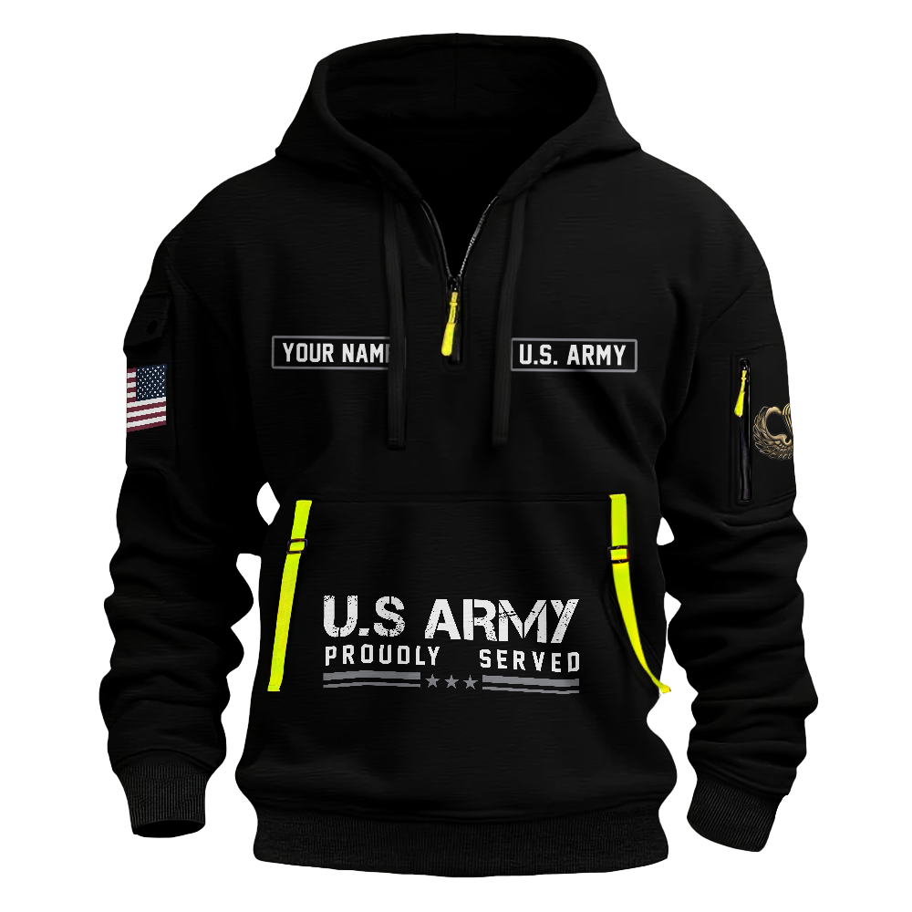Personalizable Airborne I Am a Paratrooper Quarter Zip Hoodie