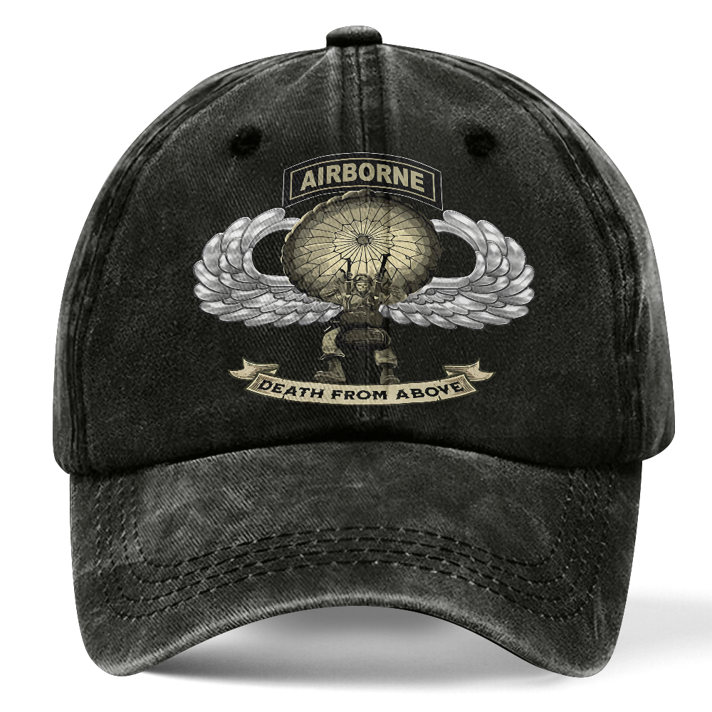 Personalizable Airborne Death From Above Washed Cap
