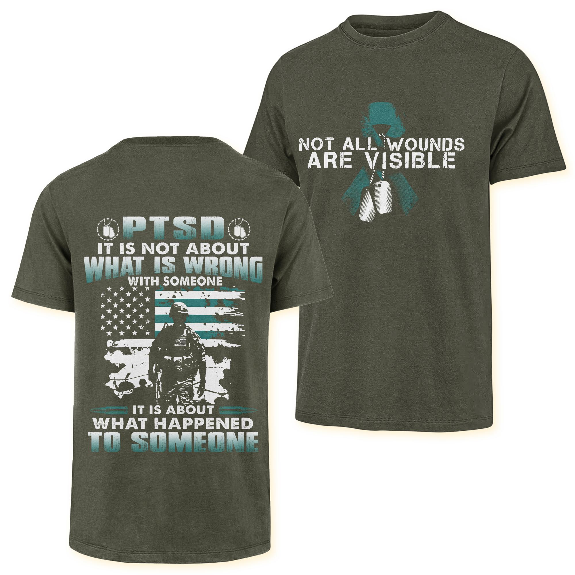 PTSD Not All Wounds Are Visible Double Side Classic T-shirt