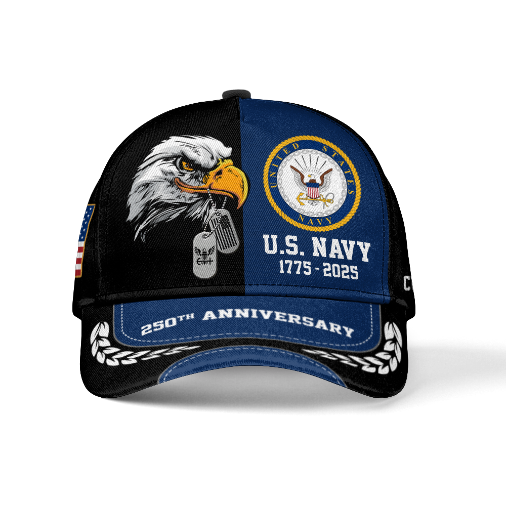 Personalizable Navy 250th Anniversary Classic Cap
