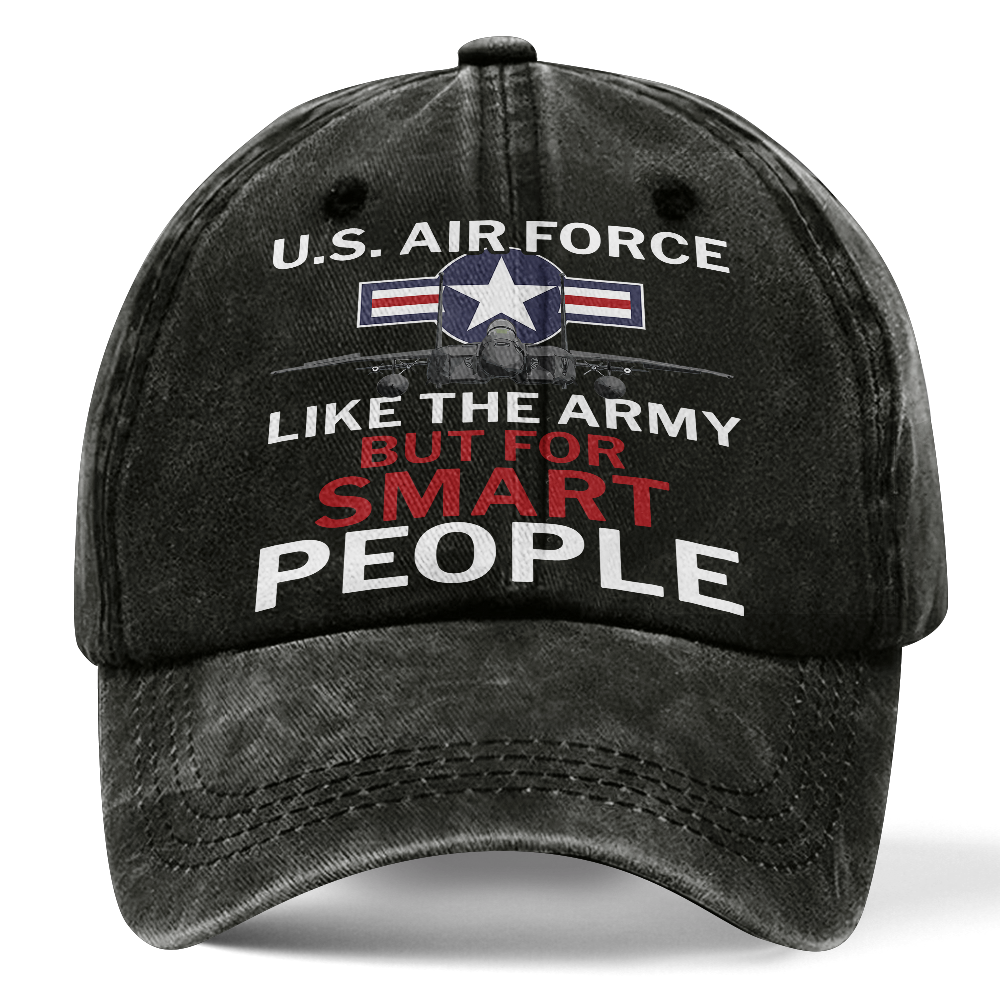 Personalizable Air Force For Smart People Washed Cap