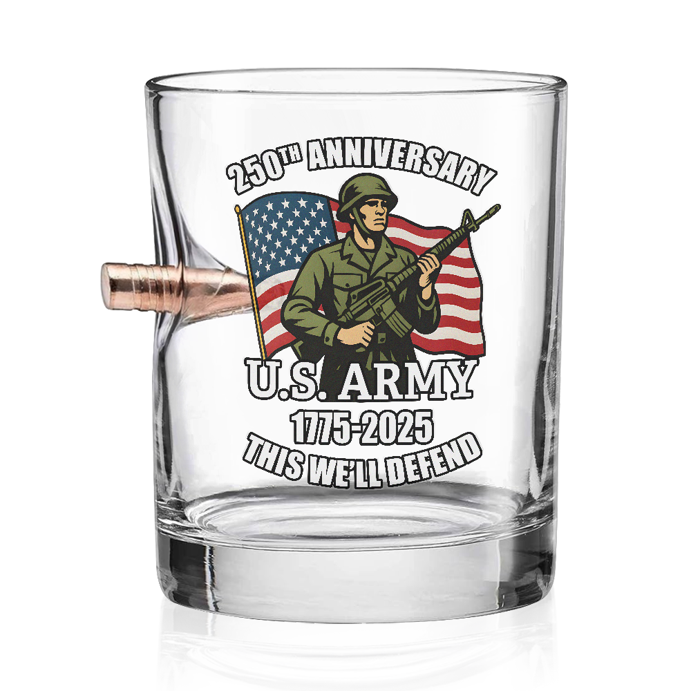 Army 250th Anniversary Bullet Whiskey Glass