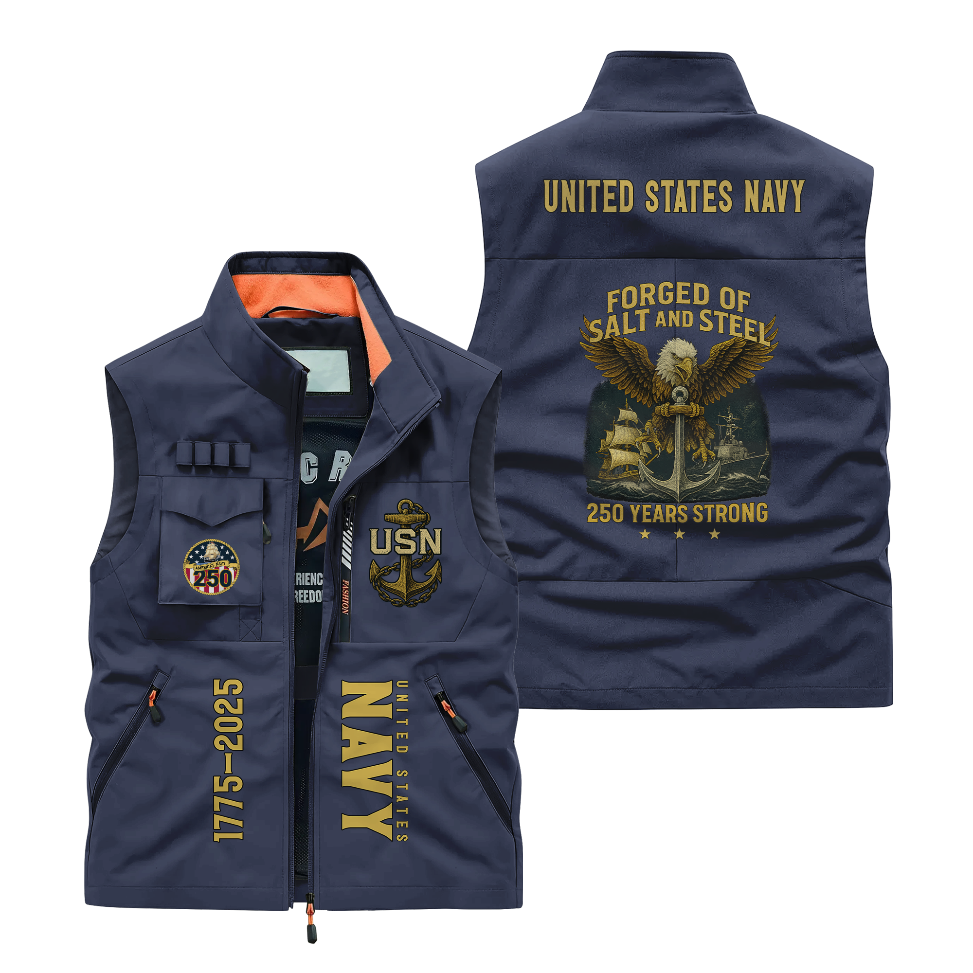 Navy 250th Anniversary Pocket Vest