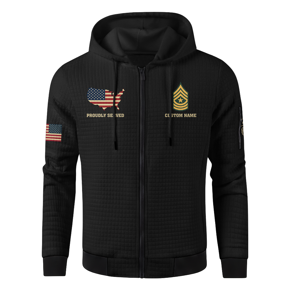 Personalizable There Are No Ex-Paratroopers Waffle Hooded Jacket