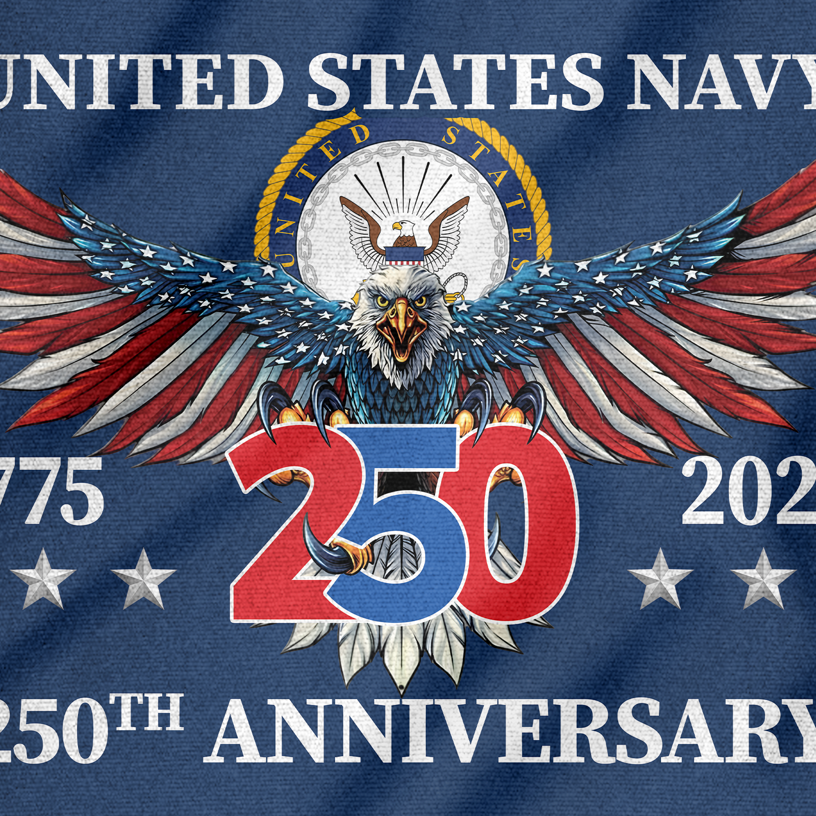 Navy 250th Anniversary House Flag