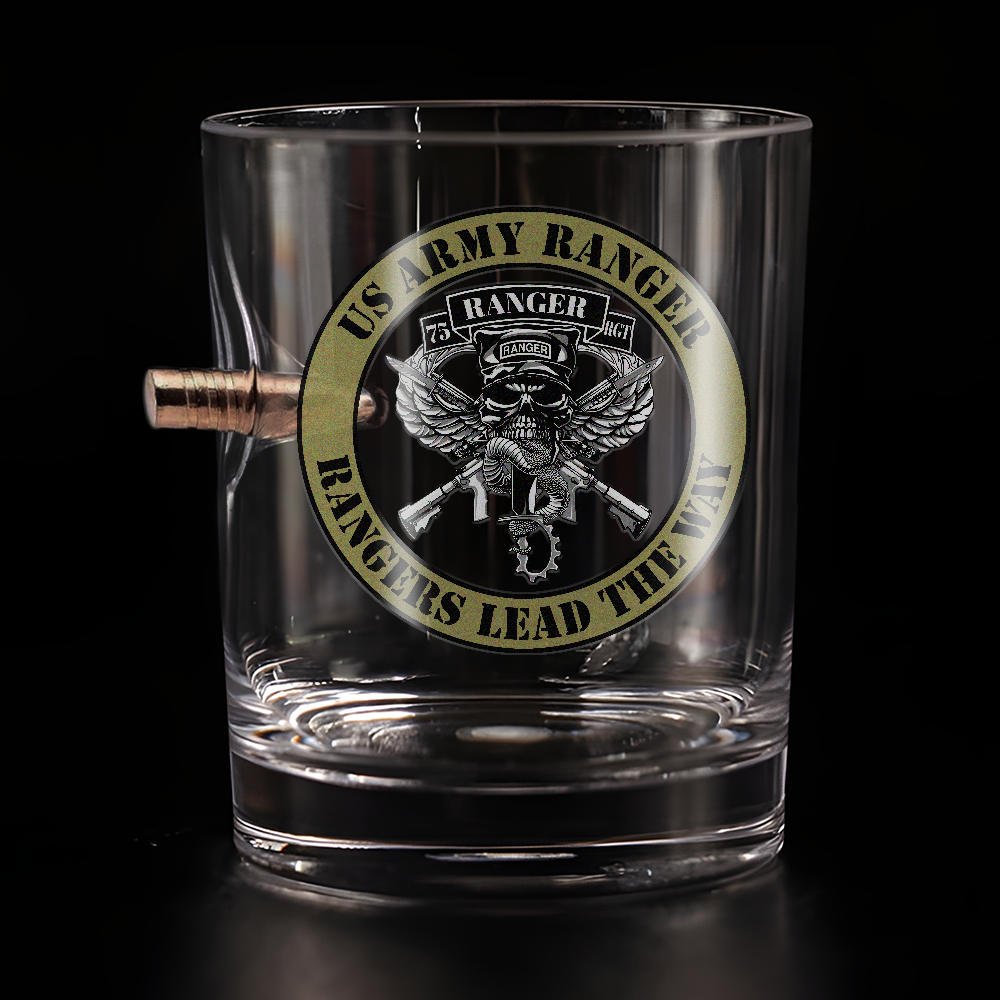 Rangers Lead The Way Bullet Whiskey Glass