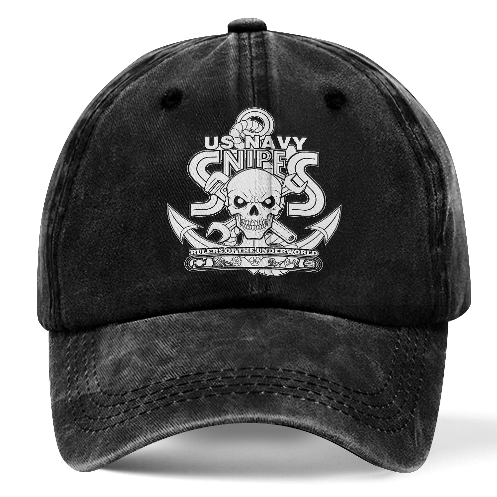 Personalizable Navy Snipes Washed Cap