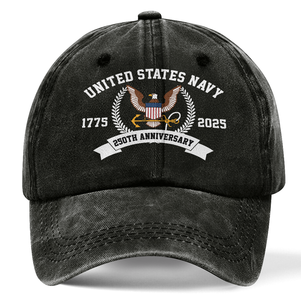 Navy 250th Anniversary Washed Cap