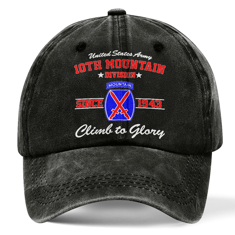 Personalizable Army 10th Mountain Division Washed Cap