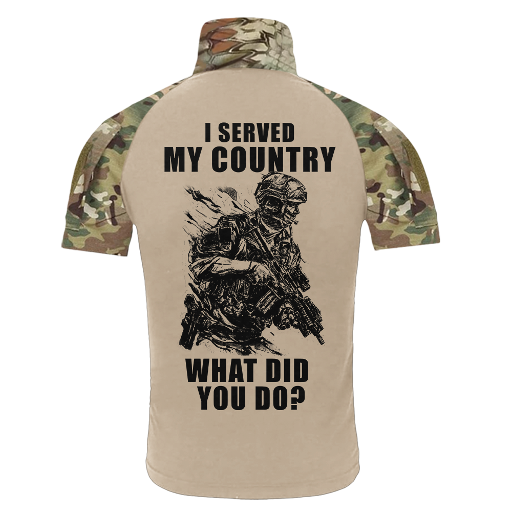 Personalized I Served My Country What Did You Do Tactical Polo Shirt