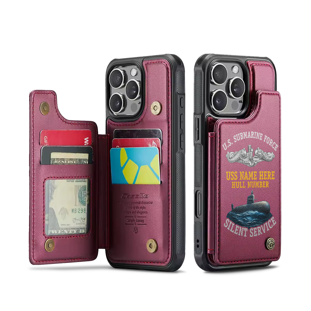 Personalizable Navy Submarine Silent Service Wallet Phone Case
