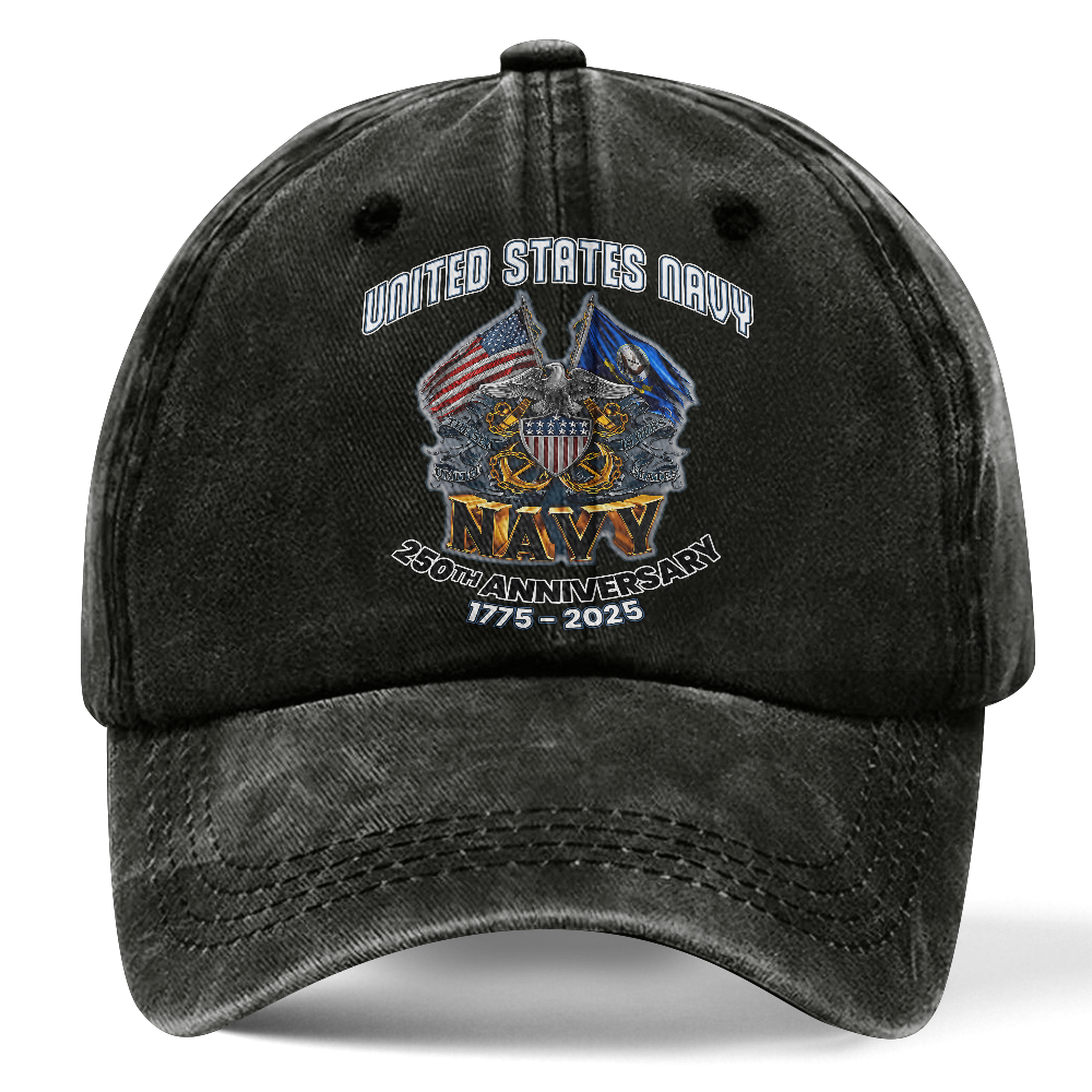 Navy 250th Anniversary Washed Cap