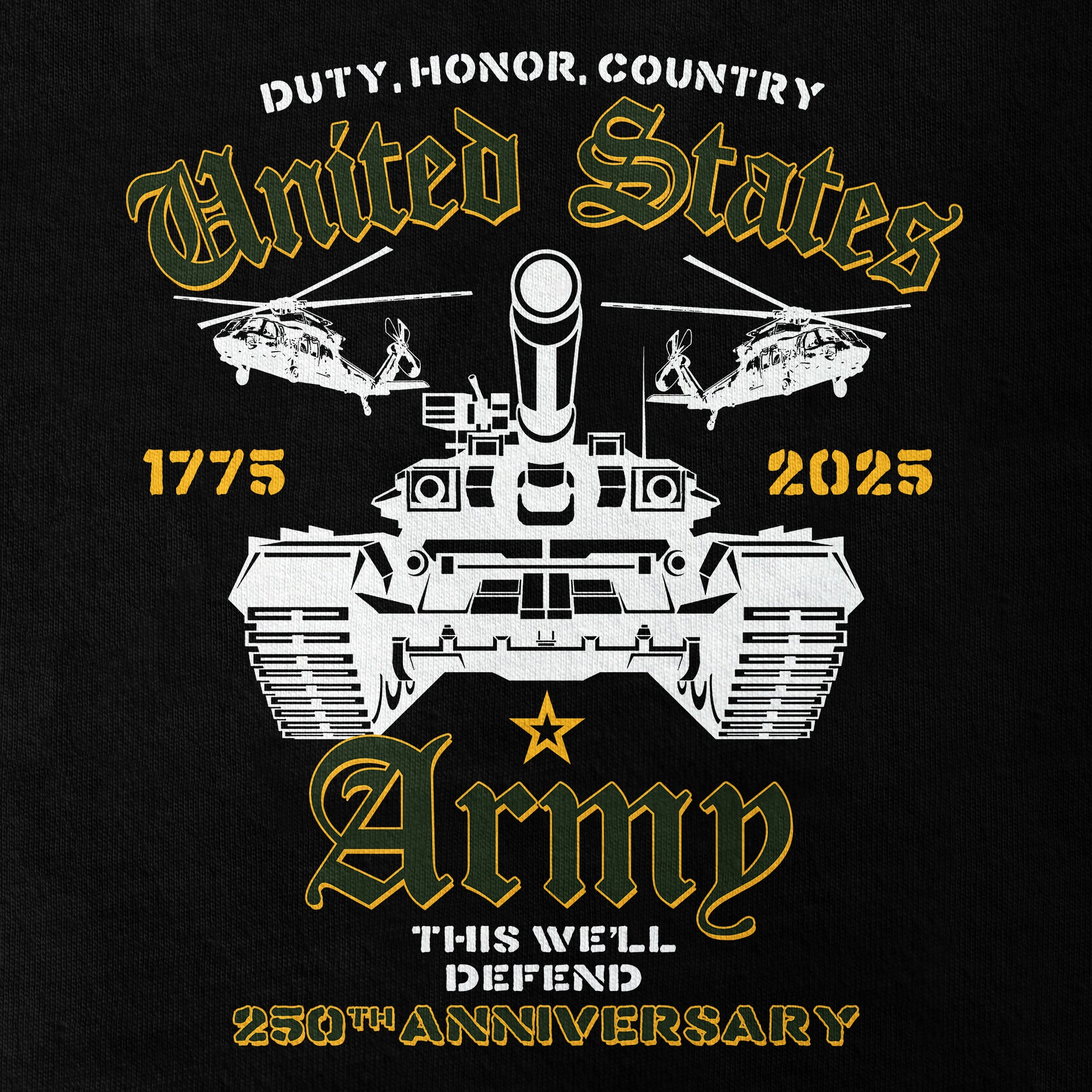 Army 250th Anniversary Double Sided Classic T-shirt