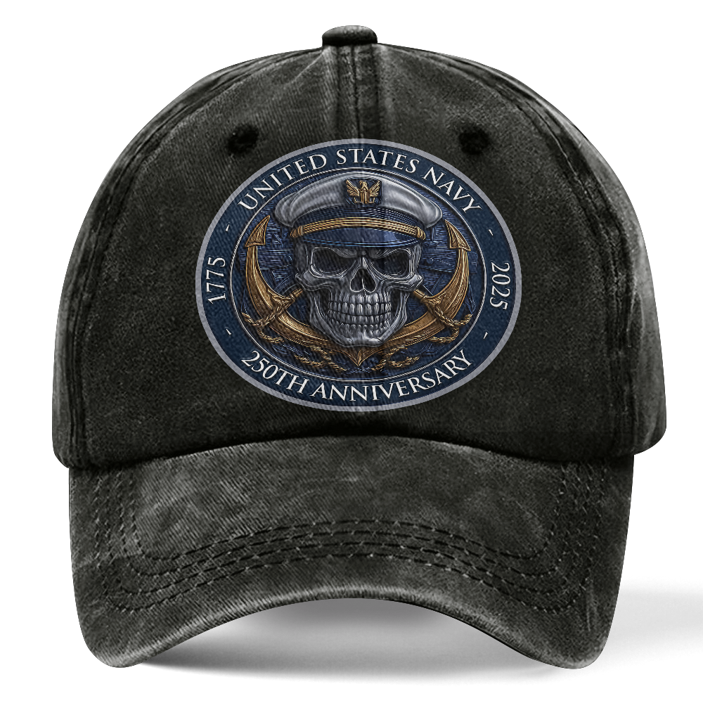 Navy 250th Anniversary Washed Cap