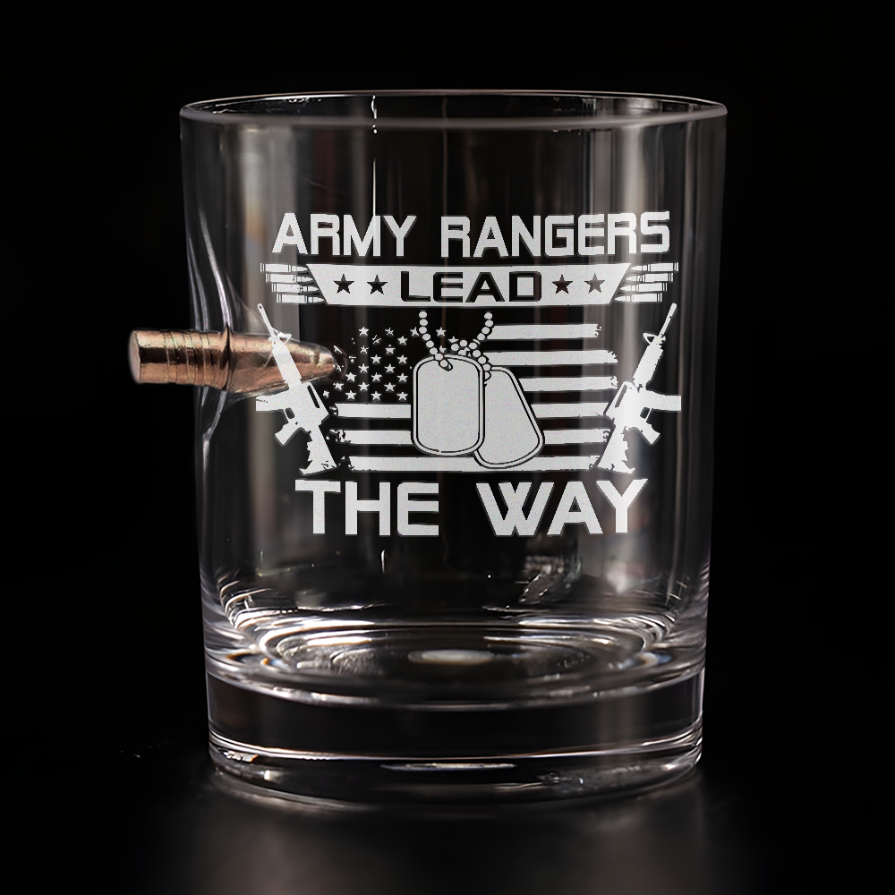 Rangers Lead The Way Bullet Whiskey Glass