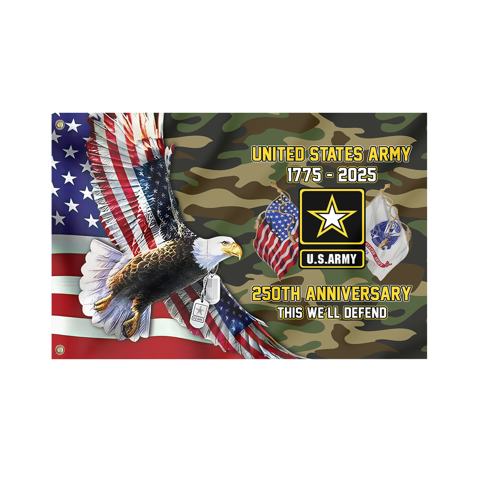 Army 250th Anniversary House Flag