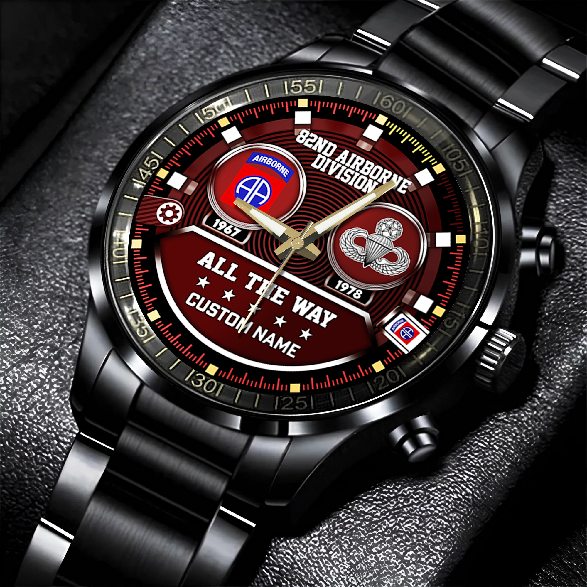 Personalizable 82 Airborne Division Stainless Steel Watch