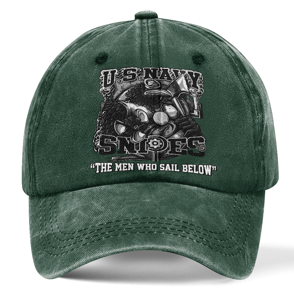 Personalizable Navy Snipes Washed Cap