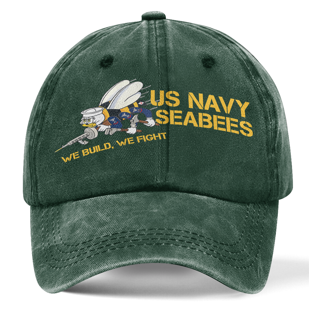 Personalizable Navy Seabee Washed Cap