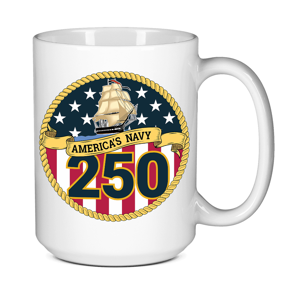 Navy 250th Anniversary Coffee Mug