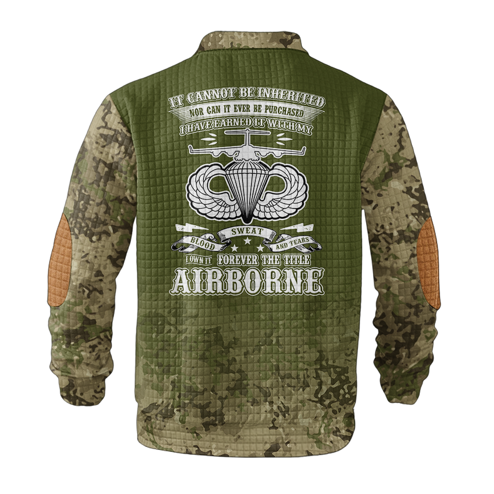 Personalizable I Own Forever The Title Airborne Waffle Stand Collar Sweatshirt