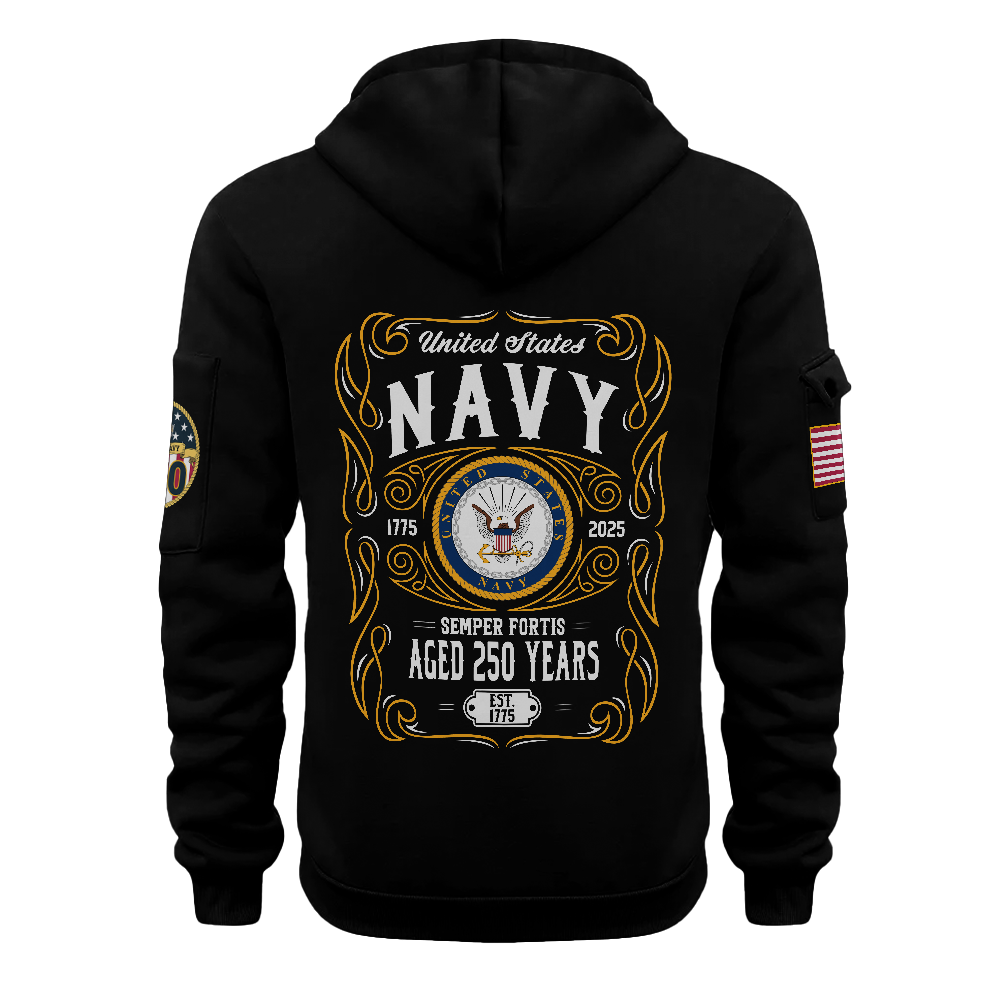 Personalizable Navy 250th Anniversary Quarter Zip Hoodie