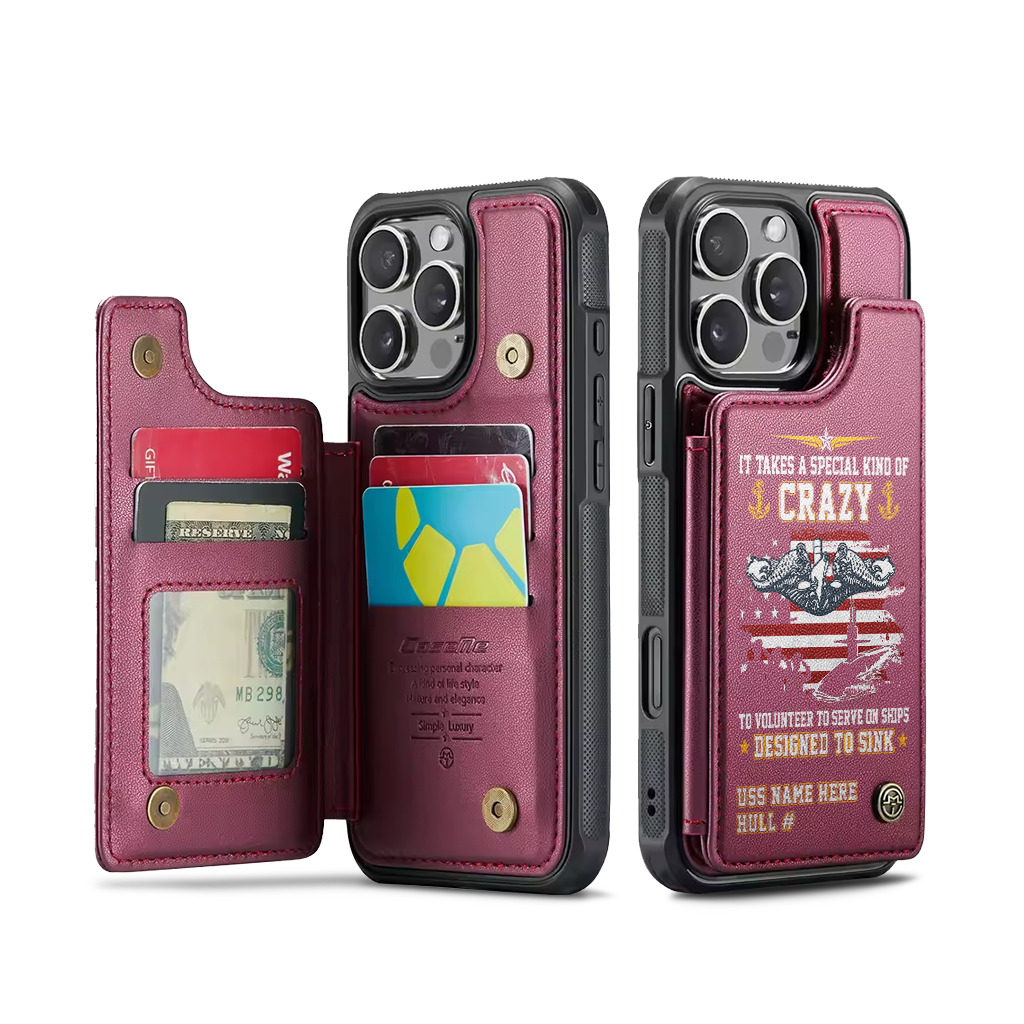 Personalizable Navy Submarine Serve On Ships Designed To Sink Wallet Phone Case