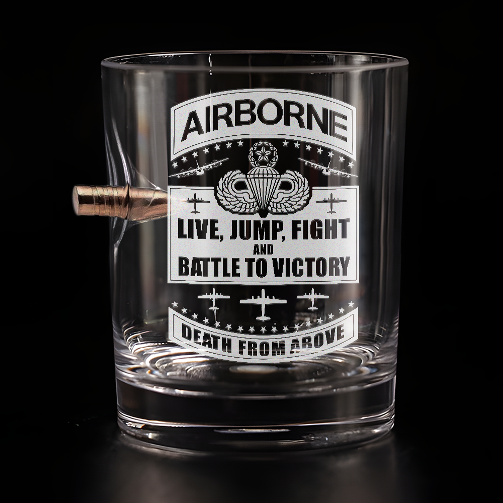 Master Wings Airborne Death From Above Bullet Whiskey Glass