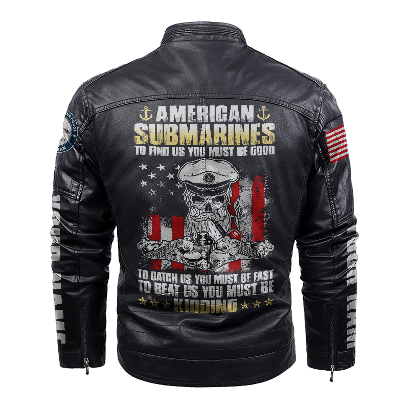 Personalizable Navy Submarine To Find Us You Must Be Good Leather Jacket