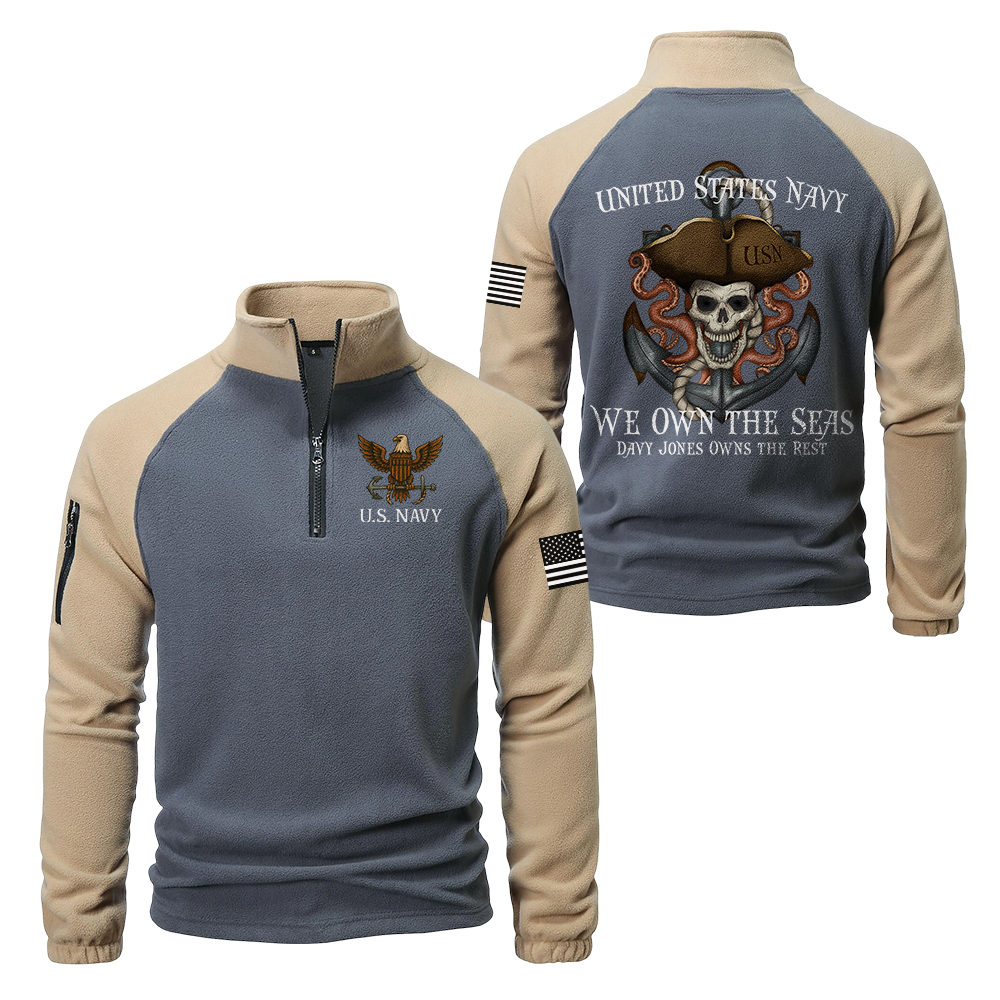 Navy We Own The Seas Half-Zip Raglan Sweatshirt