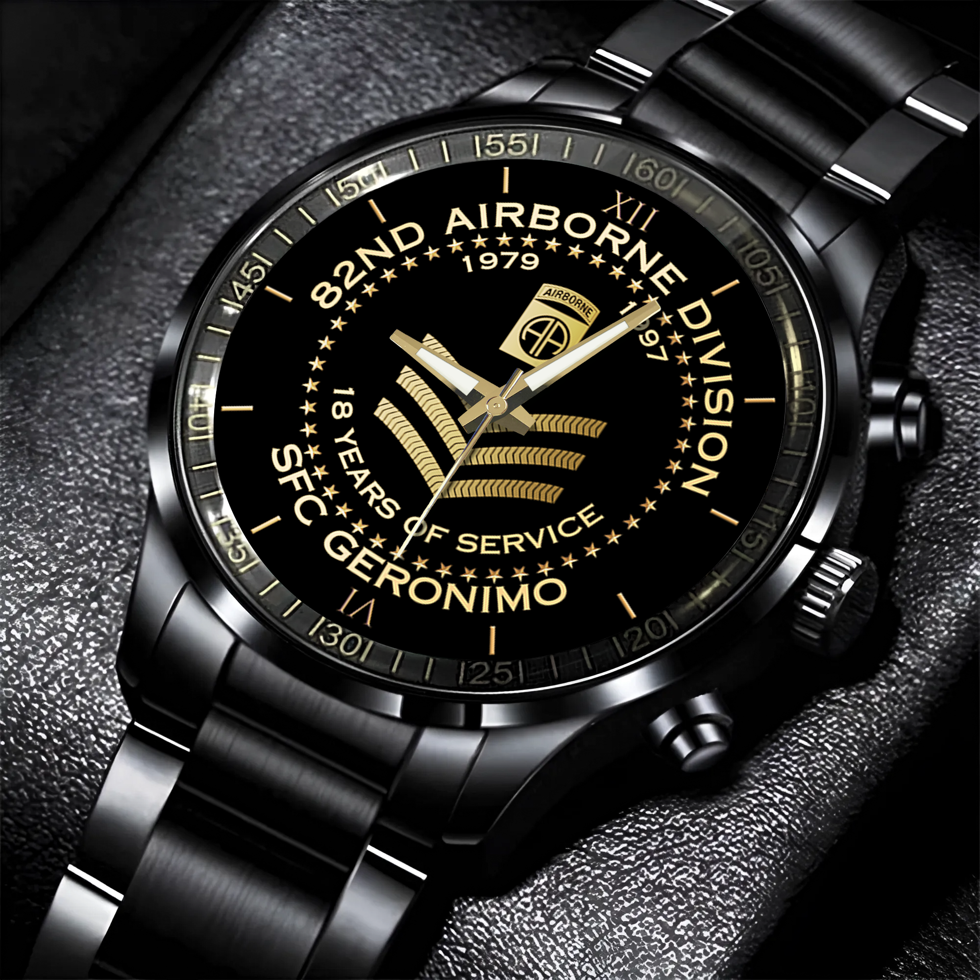 Personalizable 82nd Airborne Division Stainless Steel Watch