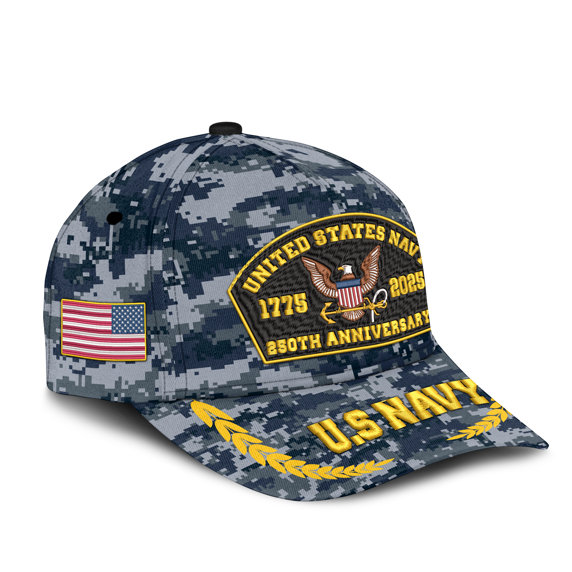Navy 250th Anniversary Embroidered & Printed Cap