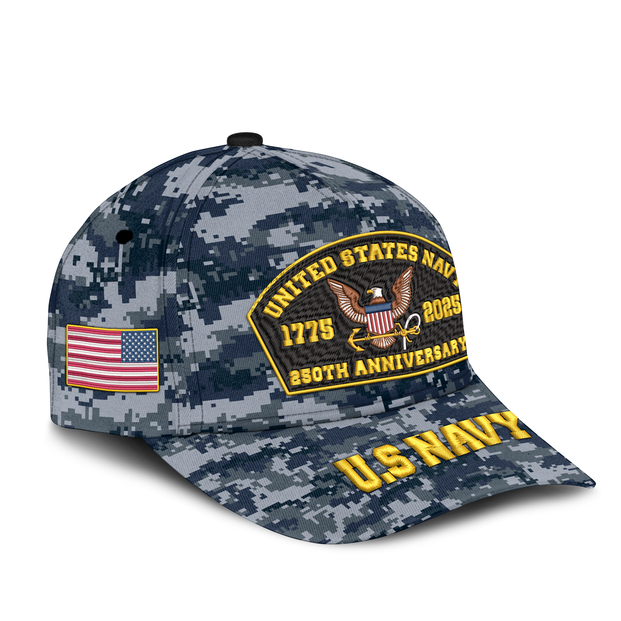 Navy 250th Anniversary Embroidered & Printed Cap