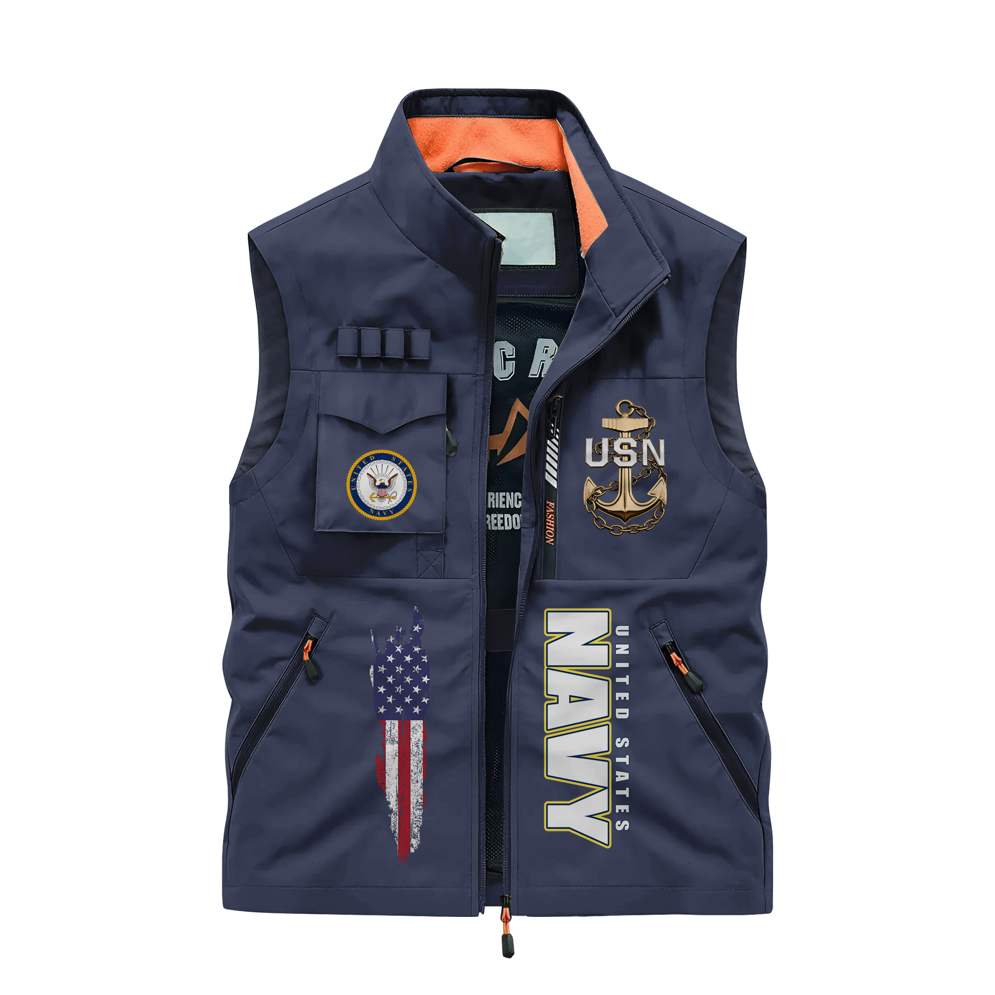Navy 250th Anniversary Pocket Vest & Washed Cap Combo