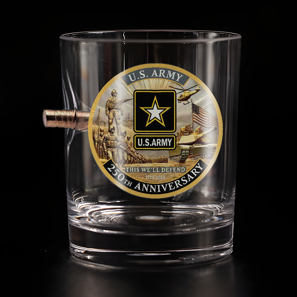 Army 250th Anniversary Bullet Whiskey Glass
