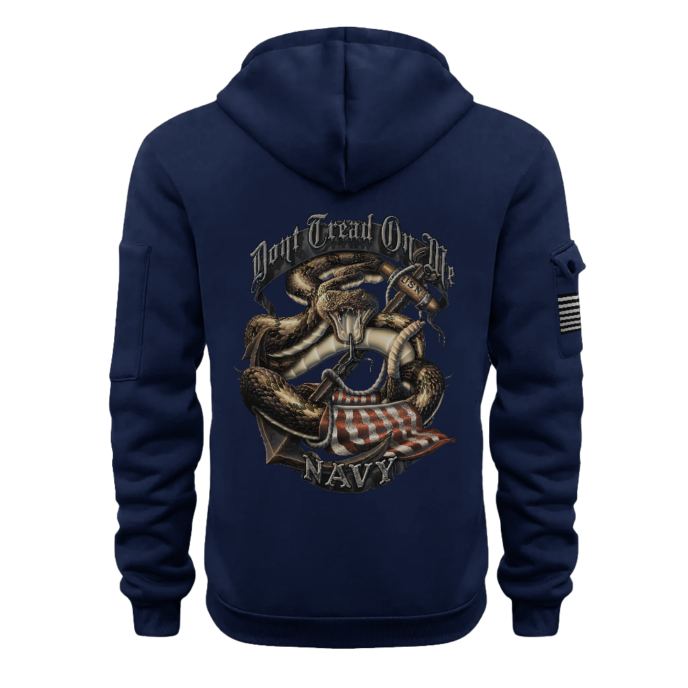 Navy Don't Tread On Me Quarter Zip Hoodie