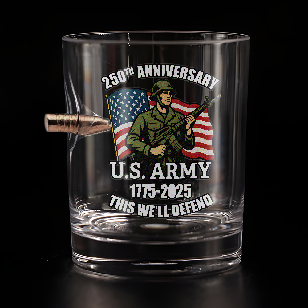 Army 250th Anniversary Bullet Whiskey Glass
