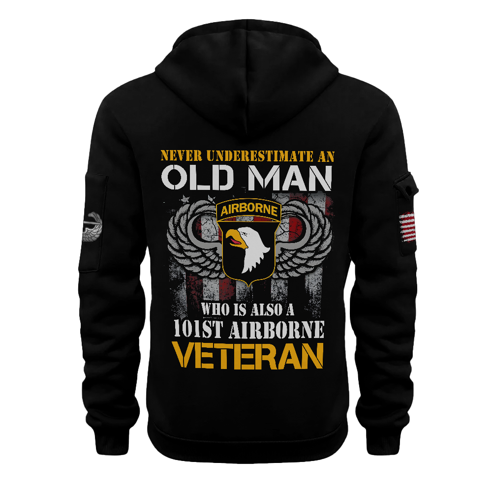Never Underestimate An Old Man Who Is Also A 101st Airborne Veteran Quarter Zip Hoodie