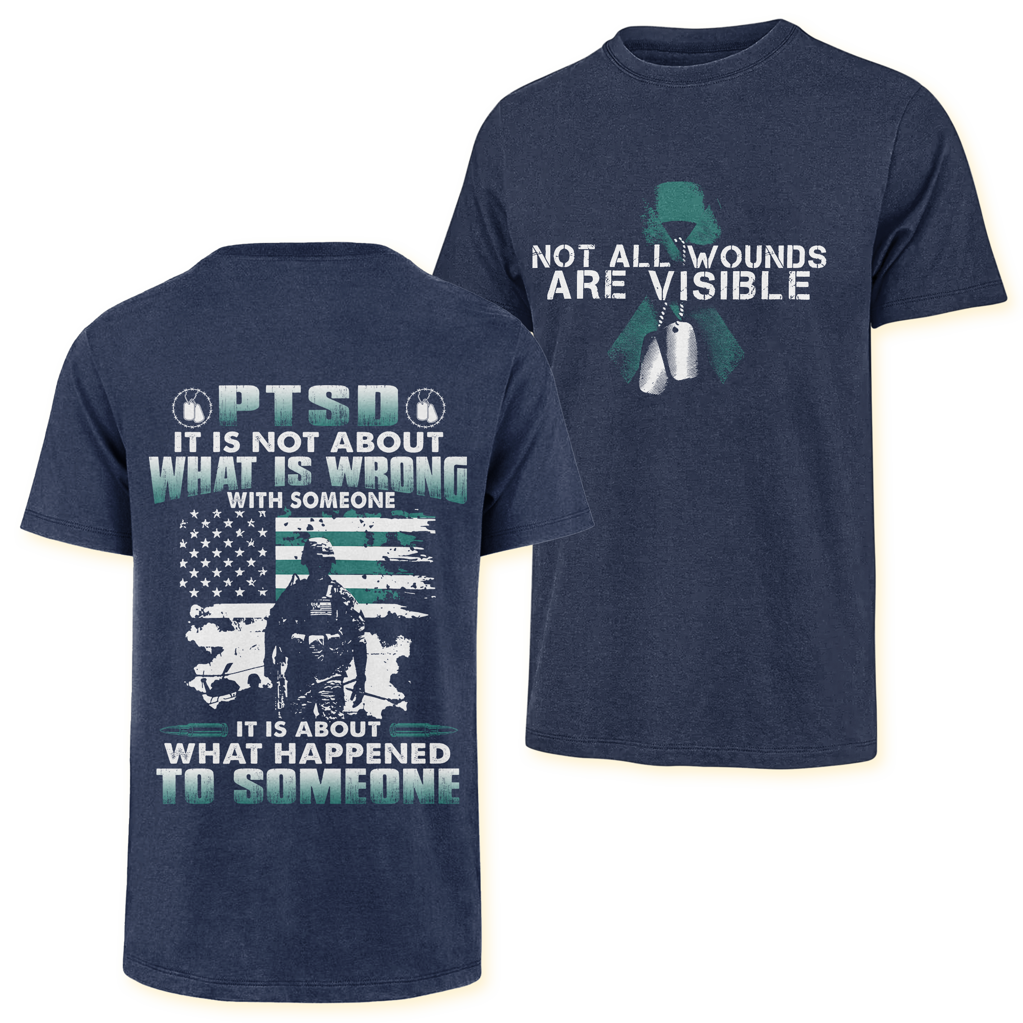 PTSD Not All Wounds Are Visible Double Side Classic T-shirt
