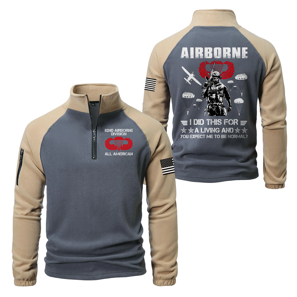 Airborne I Did This For a Living Half-Zip Raglan Sweatshirt