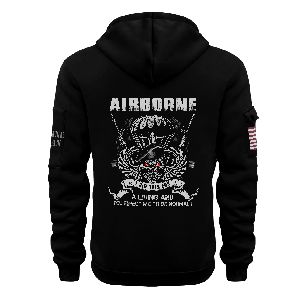Airborne I Did This For A Living Quarter Zip Hoodie