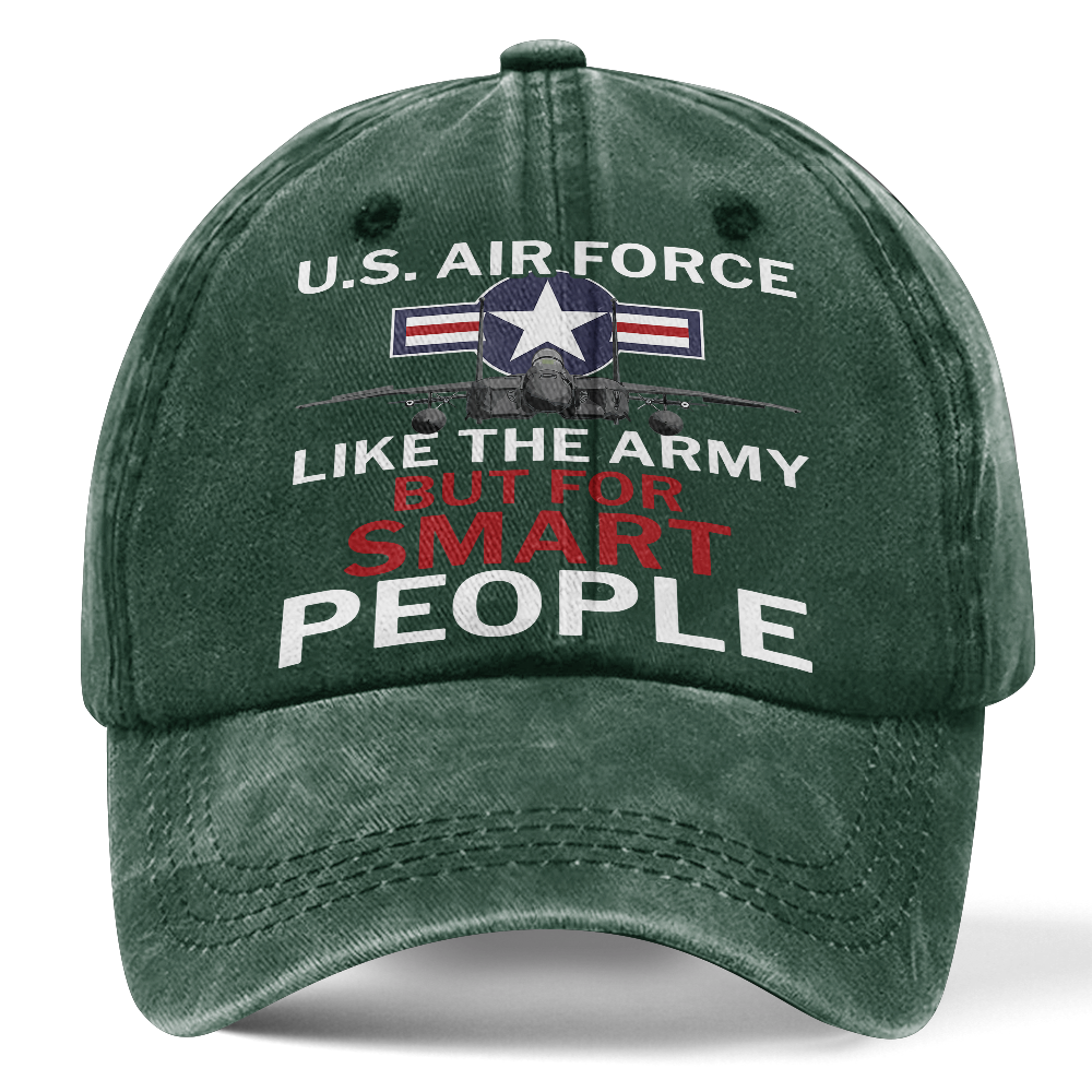 Personalizable Air Force For Smart People Washed Cap
