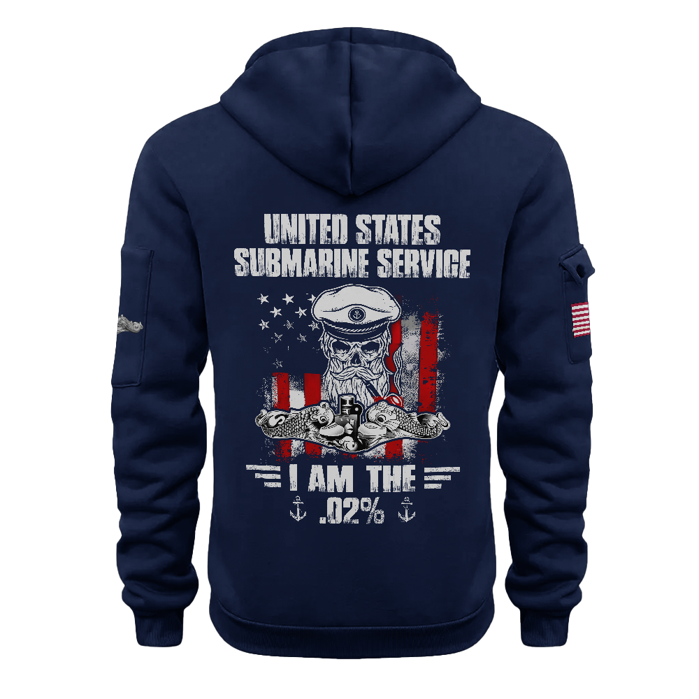 Personalizable Navy Submarine Quarter Zip Hoodie