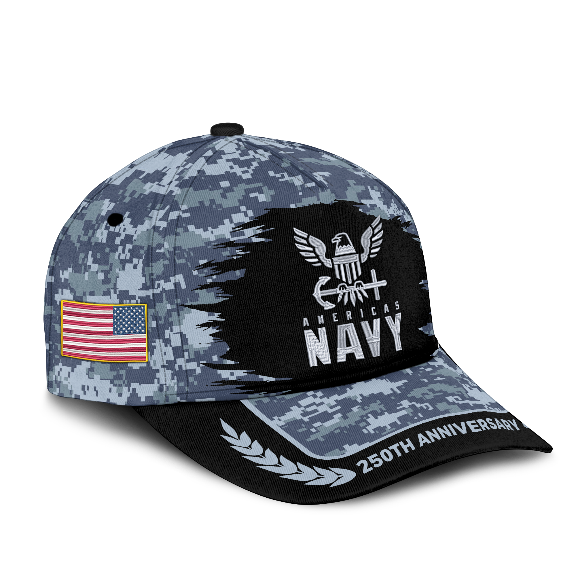 Navy 250th Anniversary Embroidered & Printed Cap