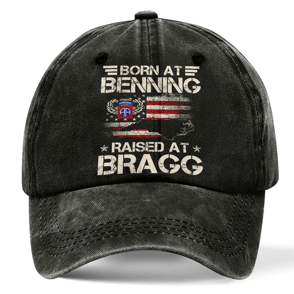 82nd Airborne Born At Benning Washed Cap